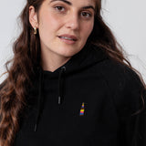 Felpa con cappuccio da donna in cotone organico ricamato Cola Mix |
