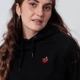 Felpa con cappuccio da donna in cotone organico ricamato Beerpong |