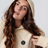 Felpa con cappuccio da donna in cotone organico ricamato Fashion Drinks |