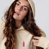 dos mas | Felpa con cappuccio da donna in cotone organico ricamato