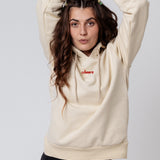 Felpa con cappuccio da donna in cotone organico ricamata Cheers Collection