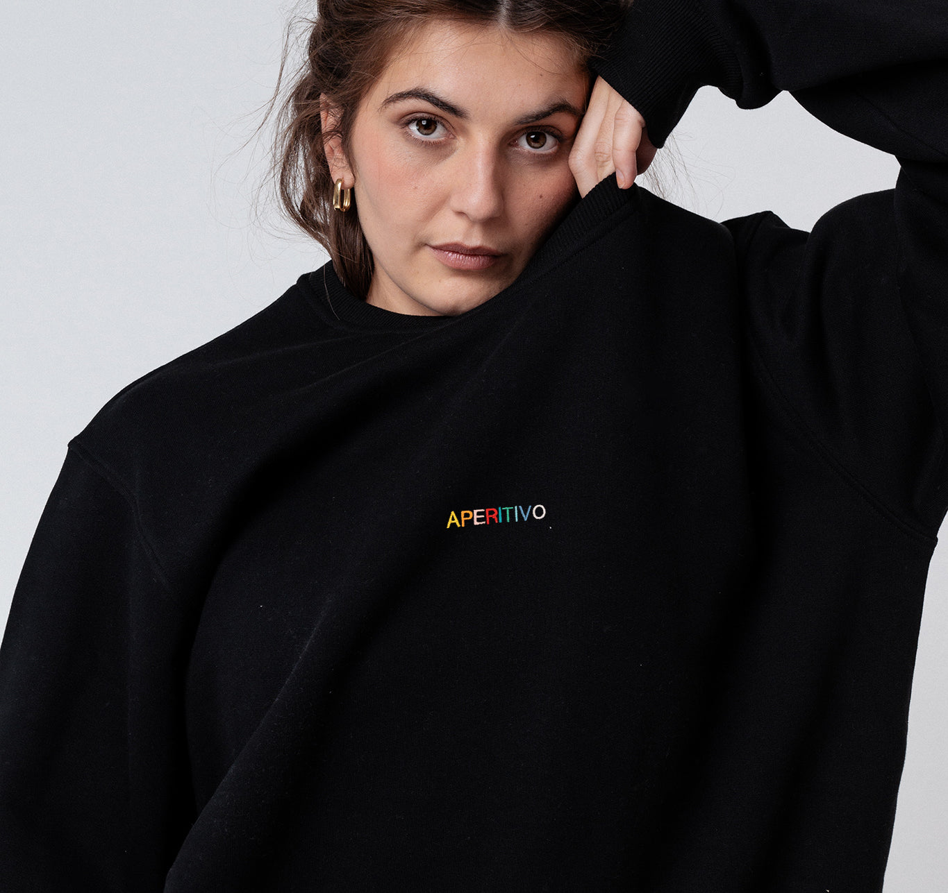 Aperitivo | Maglione da donna in cotone biologico ricamato