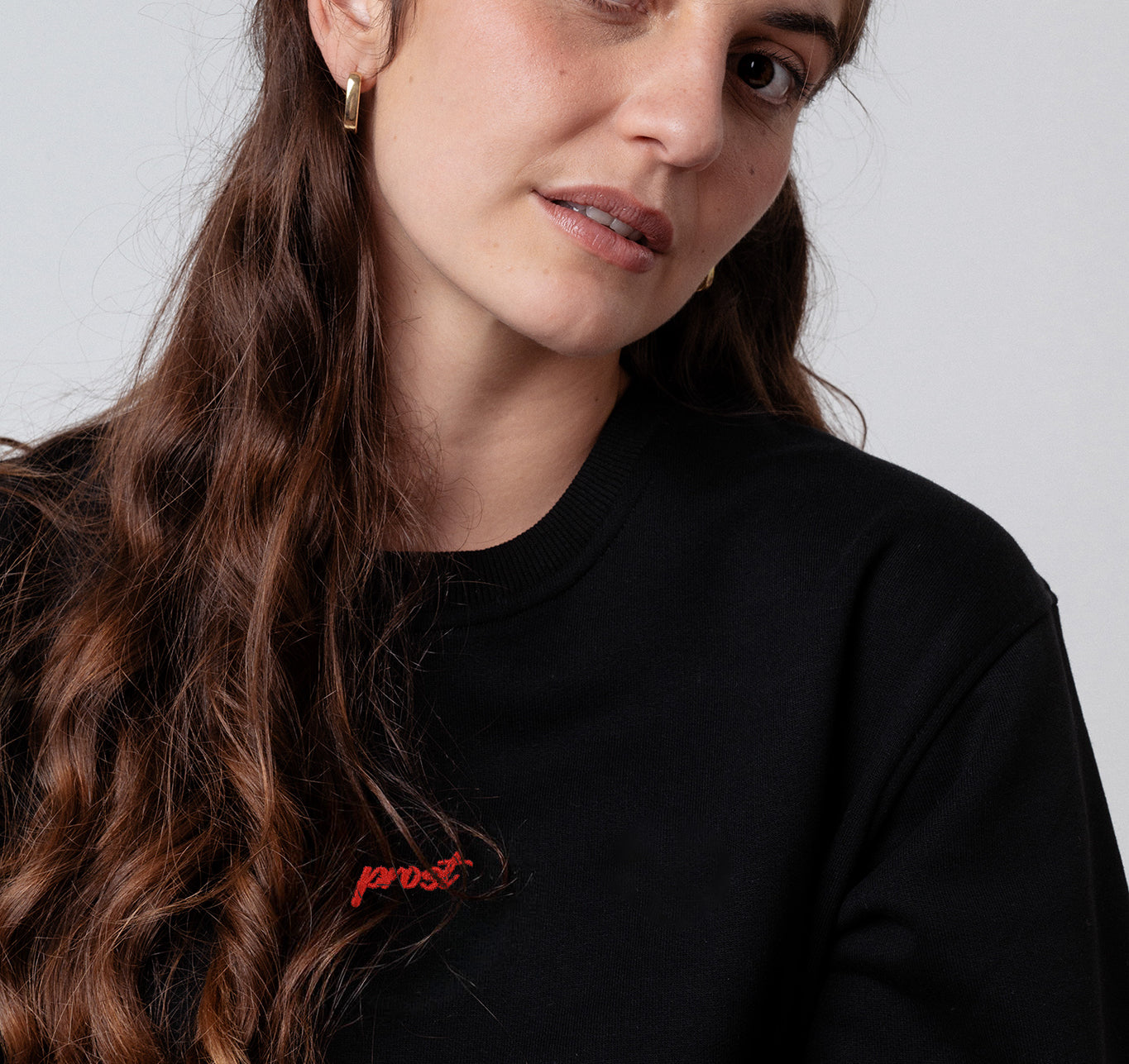 Maglione da donna in cotone organico ricamato Cheers Collection