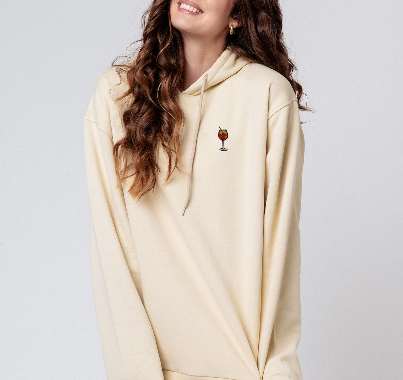 Felpa con cappuccio da donna in cotone biologico ricamata Spritz |
