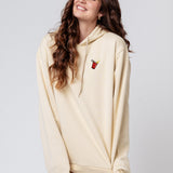 Felpa con cappuccio da donna in cotone organico ricamata Beerpong Edge Hit |