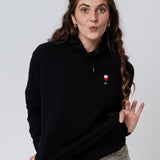Felpa con cappuccio da donna in cotone biologico ricamato Glaserl Rotwein |