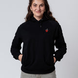 Felpa con cappuccio da donna in cotone organico ricamato Beerpong |