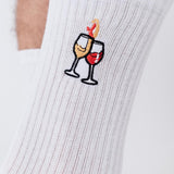 Wine Duet | Calzini in cotone organico ricamati