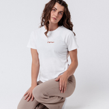 Caffé doppio | Besticktes Bio Baumwoll Frauen T-Shirt