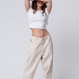 Allday RSÈ | Besticktes Bio Baumwoll Cropped T-Shirt