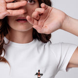 Allday RSÈ | Besticktes Bio Baumwoll Cropped T-Shirt