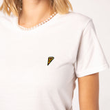 Pizza | Besticktes Bio Baumwoll Frauen T-Shirt