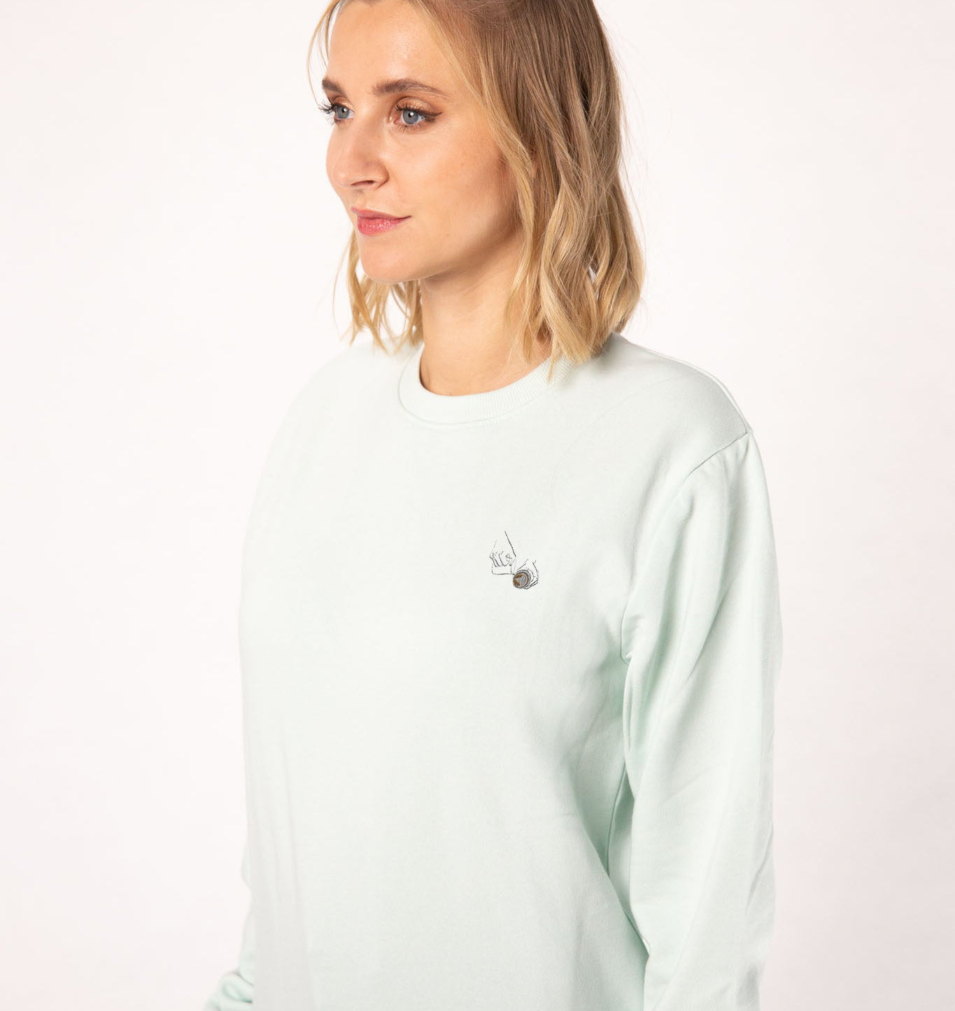 Latte Art | Bestickter Bio-Baumwoll Frauen Pullover