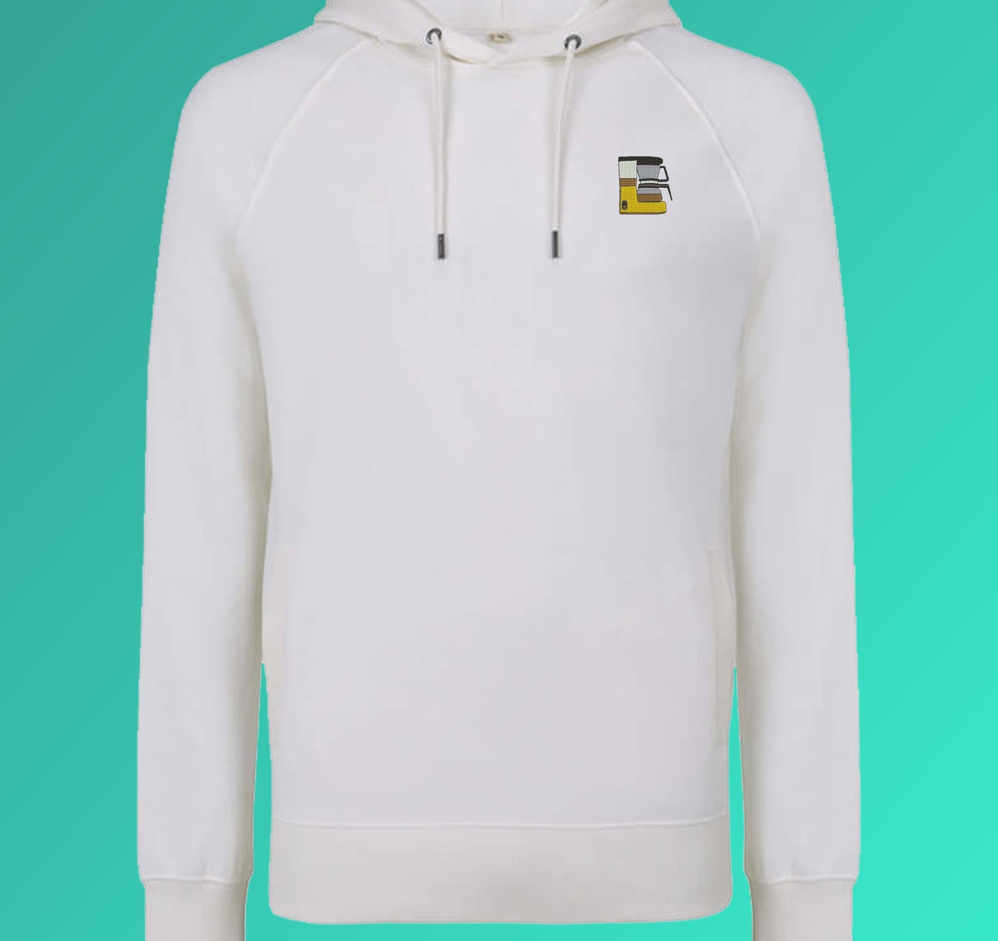Filterkaffeemaschine | Bestickter Bio Baumwoll Frauen Hoodie