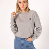 Kaffee Hipster | Bestickter Bio-Baumwoll Frauen Pullover