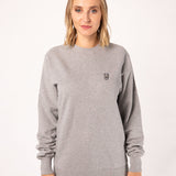 Kaffee Hipster | Bestickter Bio-Baumwoll Frauen Pullover