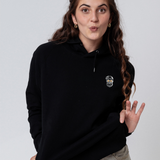 Kaffee Hipster | Bestickter Bio Baumwoll Unisex Hoodie