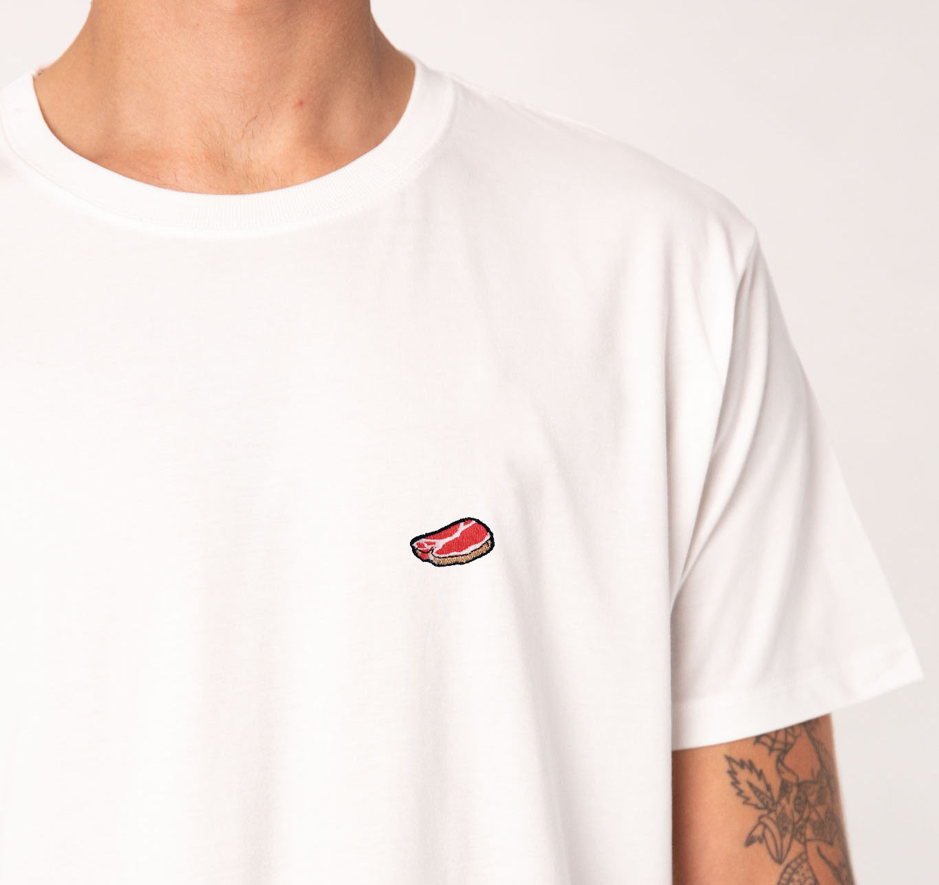 Steak | Besticktes Bio Baumwoll Unisex T-Shirt