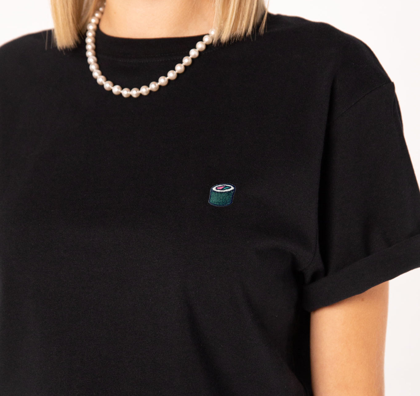 Sushi Maki | Besticktes Bio Baumwoll Frauen T-Shirt