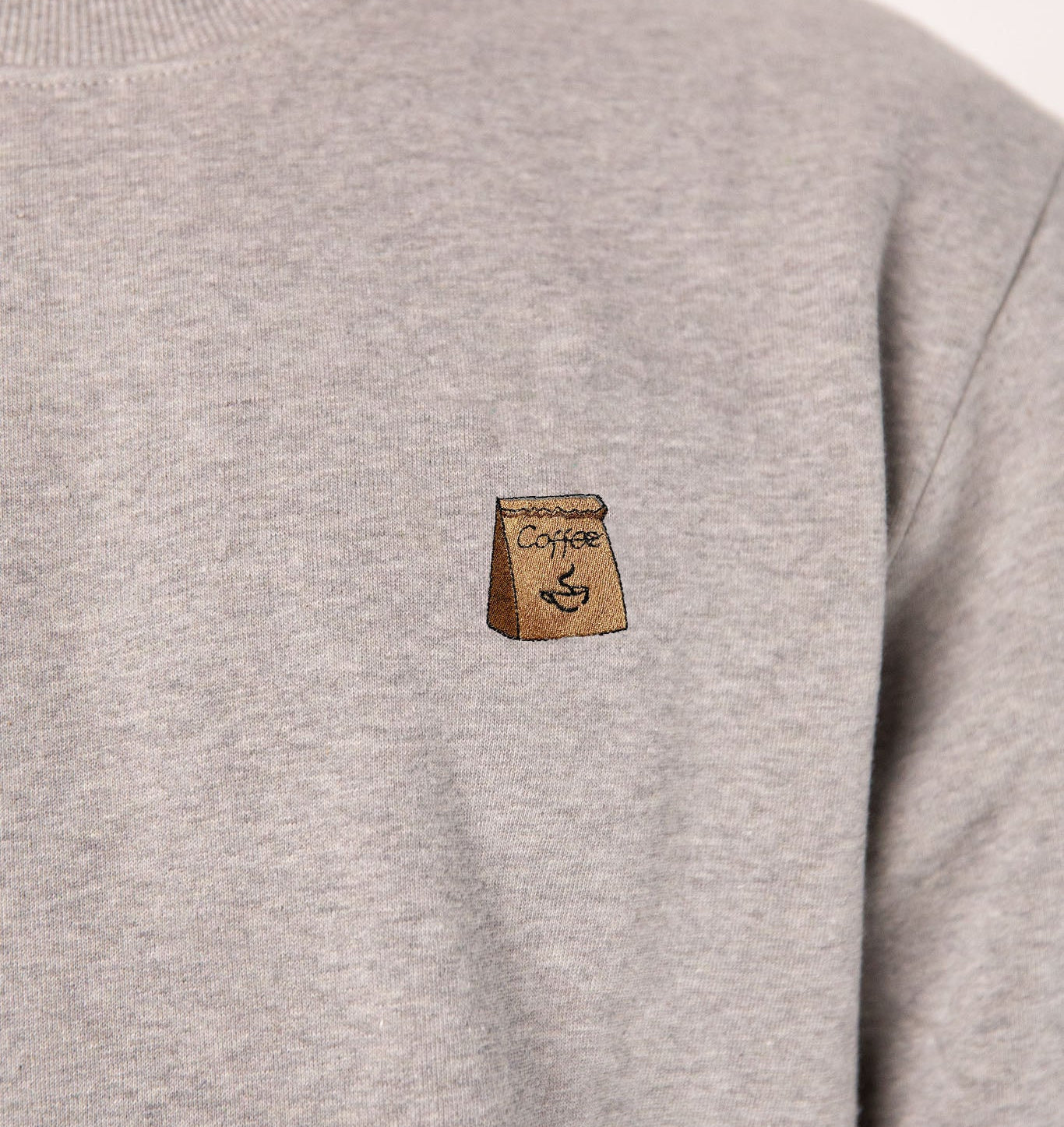 Coffee Bag | Bestickter Bio-Baumwoll Unisex Pullover