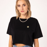 Pancakes | Besticktes Bio Baumwoll Cropped T-Shirt