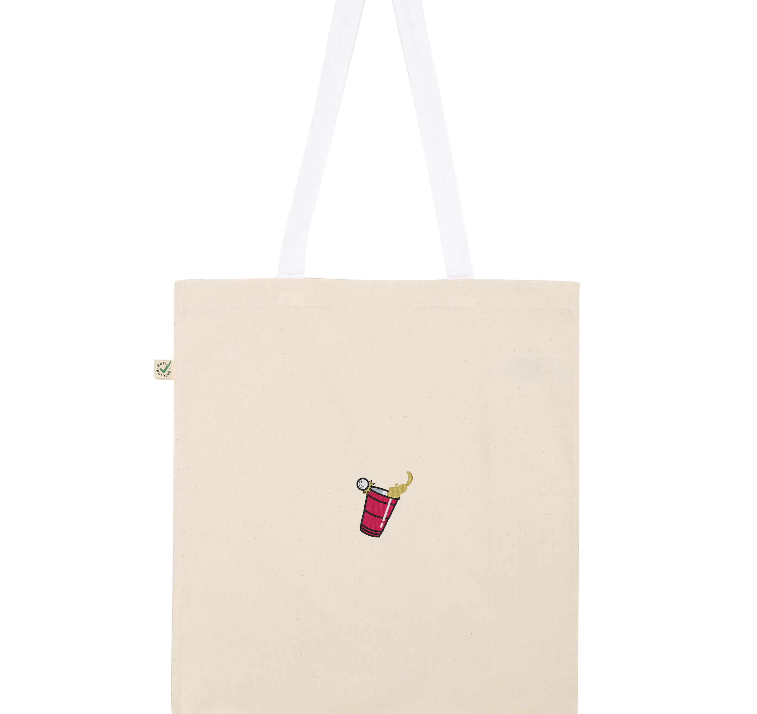 Borsa in cotone biologico ricamata Beerpong Edge Hit |