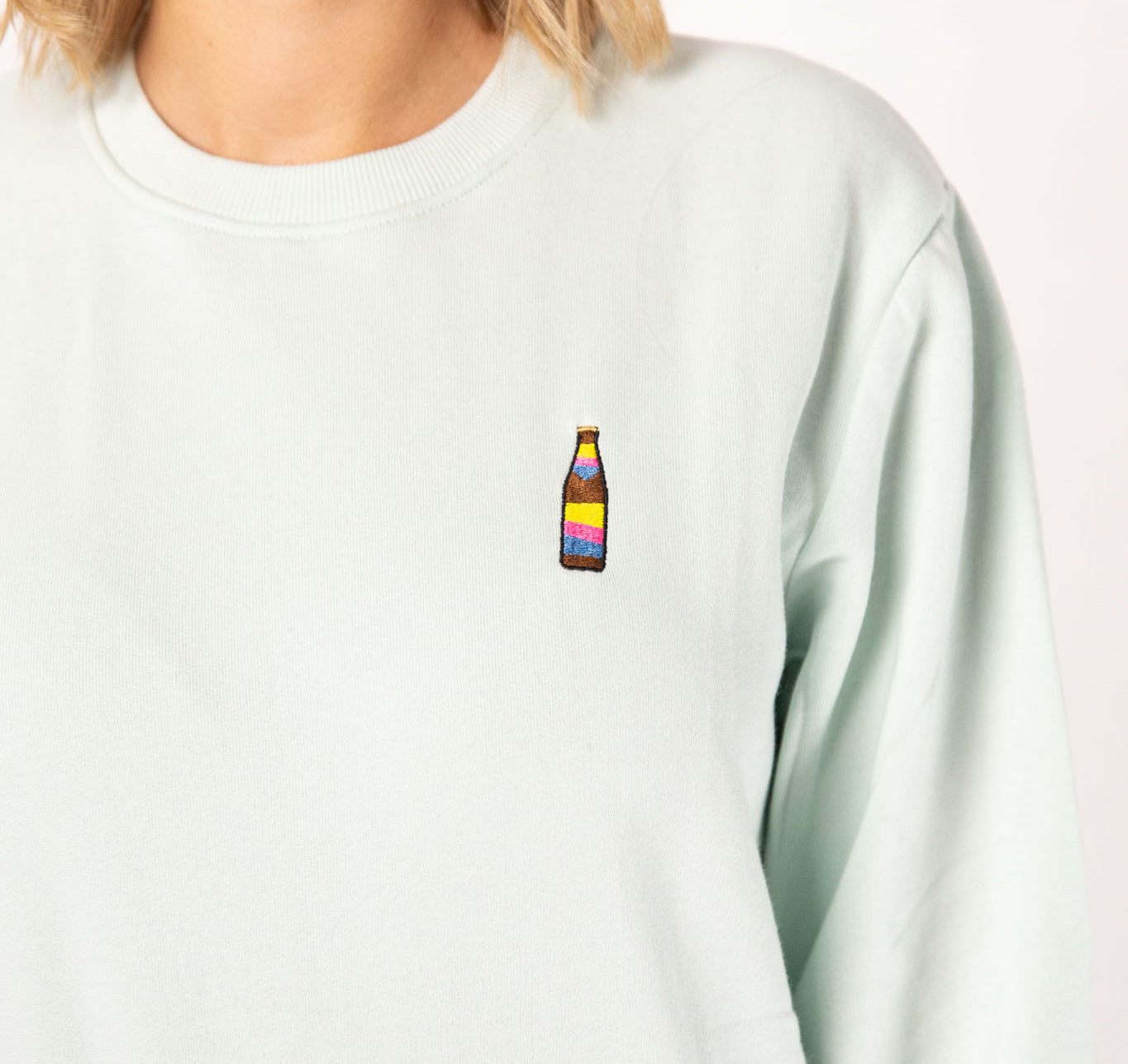 Maglione da donna in cotone biologico ricamato Cola Mix |