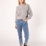 Maglione da donna in cotone biologico ricamato Wine Duet |