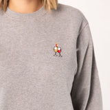 Maglione da donna in cotone biologico ricamato Wine Duet |