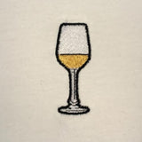Maglione da donna in cotone biologico ricamato in vino bianco