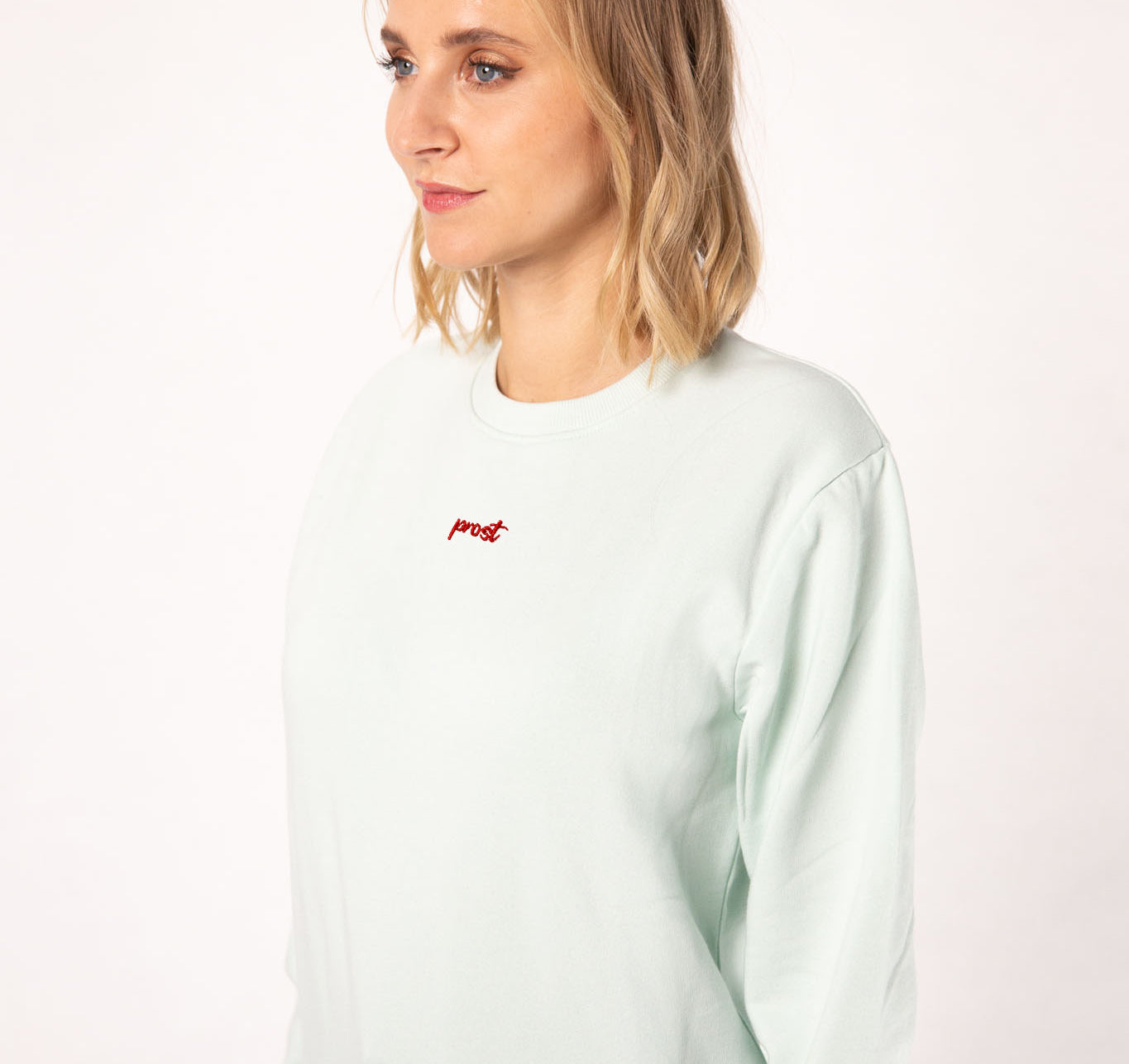 Maglione da donna in cotone organico ricamato Cheers Collection