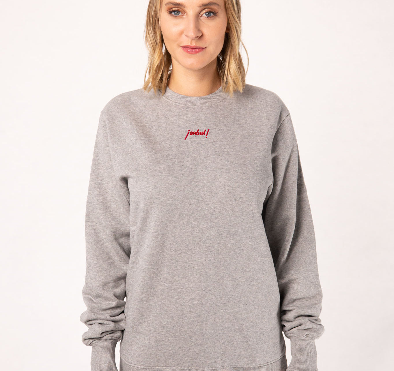 Maglione da donna in cotone organico ricamato Cheers Collection
