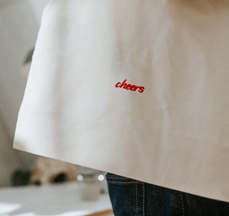 Collezione Cheers - Borsa in cotone organico ricamata
