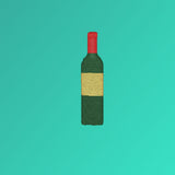Borsa in cotone biologico ricamata con bottiglia di vino