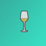 Borsa in cotone biologico ricamata con vino bianco