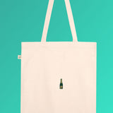 Borsa in cotone biologico ricamata Champagne
