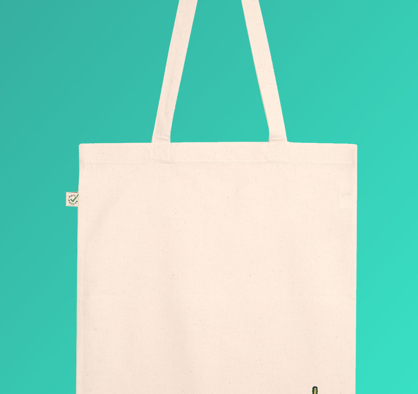 Borsa in cotone biologico ricamata Champagne