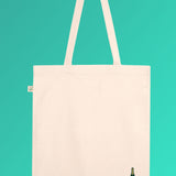 Borsa in cotone biologico ricamata Champagne